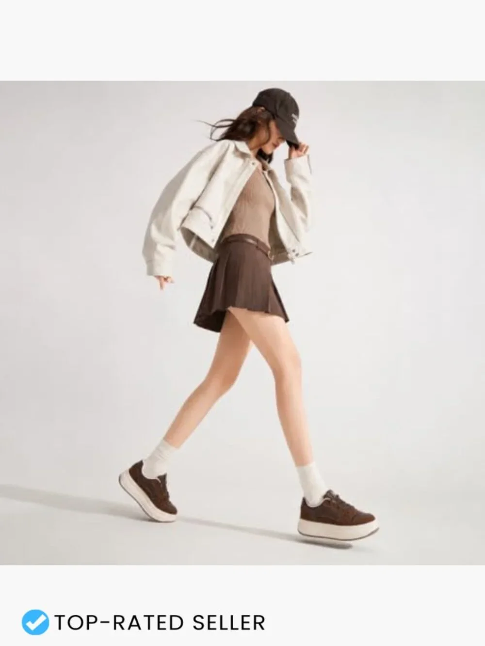 Women's Platform Sneakers Chunky Casual Walking Shoes Lace-Up Lightweight Comfy